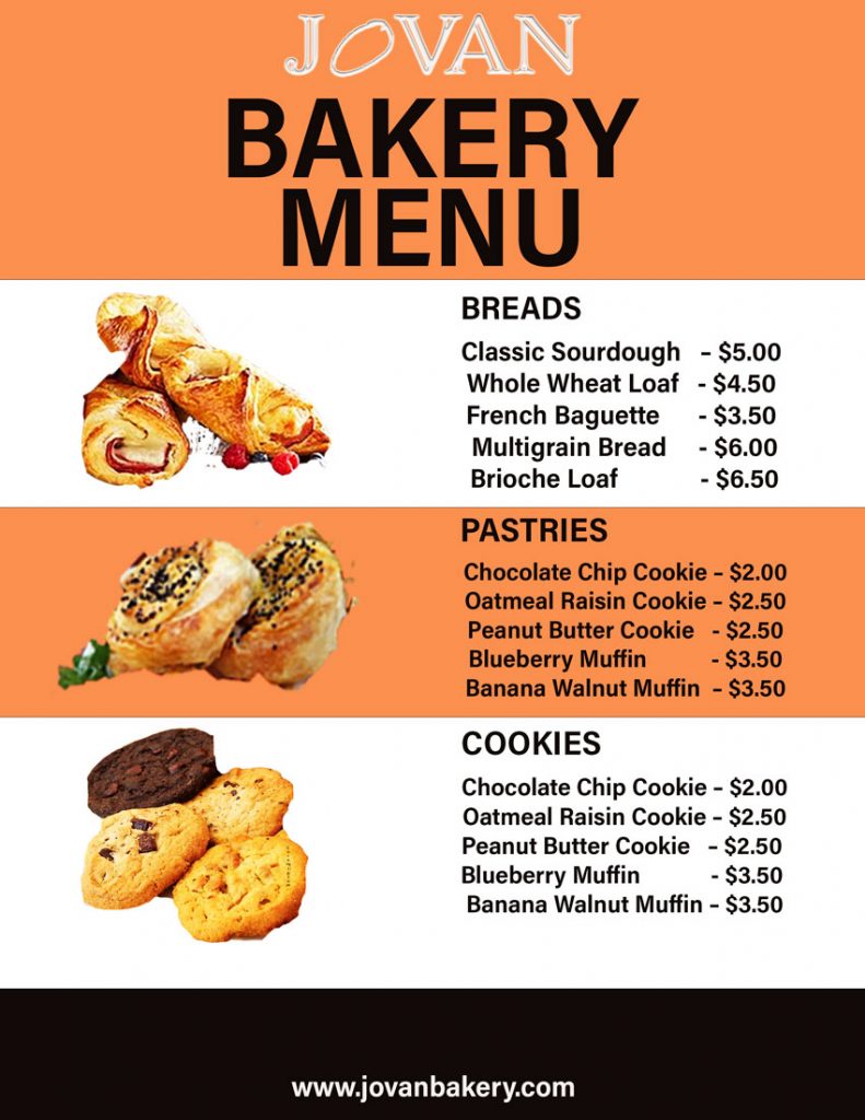 Restaurant menu